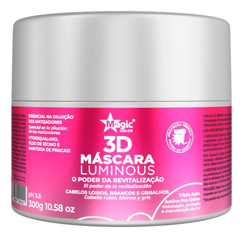 Máscara 3d Luminous Revitalizante Magic Color 300gr
