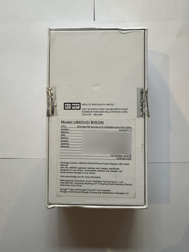 Celular Umidigi Bison Negro 8gb Ram +128 Gb Dual Sim 4 Camaras (Usado)