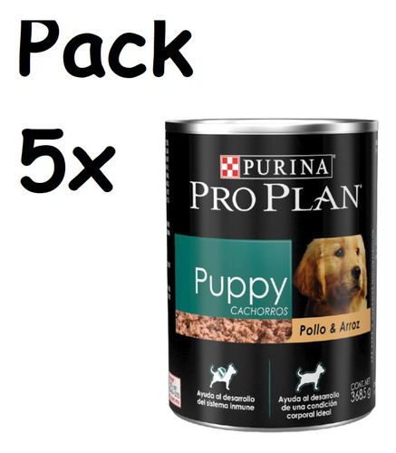 Pro Plan Puppy Pollo & Arroz 370gr Pack 5 Und