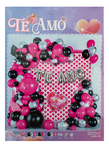 Set Globos Arco Love U Te Amo 14 Febrero Novios Aniversario 