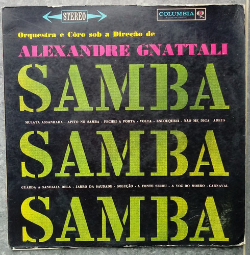 Lp Orq. E Côro  Alexandre Gnattali Samba, Samba, Samba Vinil