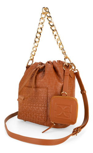 Bolsa Drawstring Cloe Lebenil Mediana Color Marrón