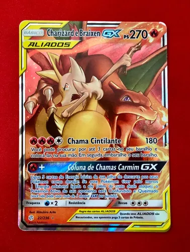 Charizard E Braixen GX Pokémon Carta Em Português 22/236