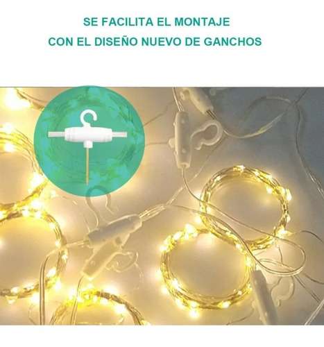 Imagen 4 de 6 de Cortinas De Luces Led 3x3metros 300 Leds Usb 8 Modos