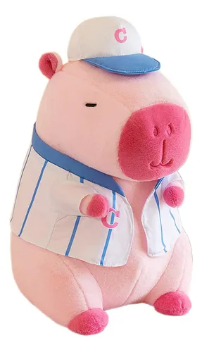 Juguete De Peluche De Capibara, Juguete De 22cm Ropa Rosa