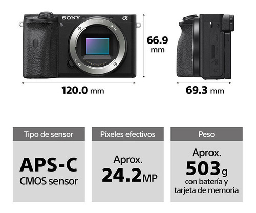 Imagen 3 de 10 de Camara Digital Mirrorless Sony Ilce-6600 4k + Lente Sel1655g