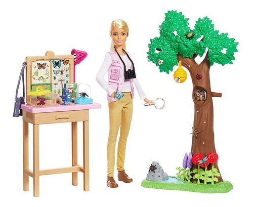 Barbie Cuidadora De Borboletas Animais Bichinhos Árvore Vet