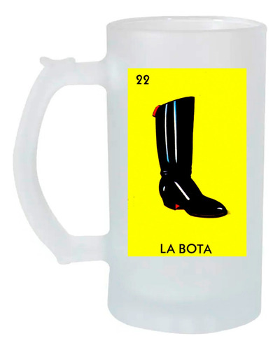 Tarro Cervecero 16oz La Bota Lotería Mexicana