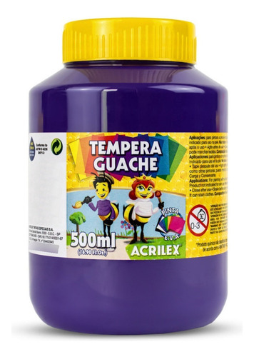 Tinta Guache Acrilex Violeta Com 500ml
