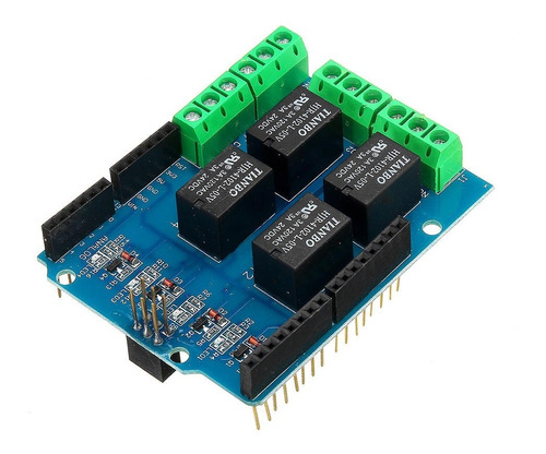 Shield 4 Relevadores Relay Mega Uno Compatible Con Arduino