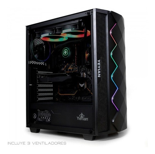 Gabinete Yeyian Abyss 2500 Atx Rgb 3vent Argb,2 Usb3.0 Neg