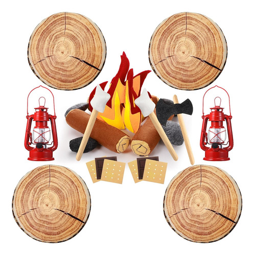 Juego De 26 Pizas De Simulacio De Camping Falso, Juguetes De