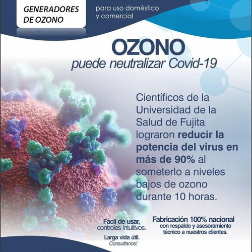 Ozonizador Generador De Ozono Desinfectante Purifica Aire A1