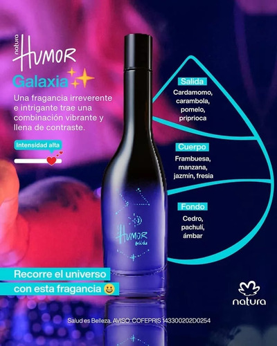 Perfume Natura Humor Galaxia Eau De Toilette Femenino 75ml