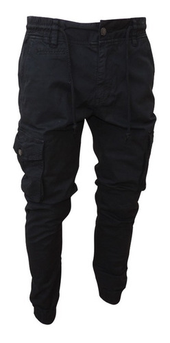 Pantalon Cargo Babucha Slim Camuflado Hombre Tipo Elastizado