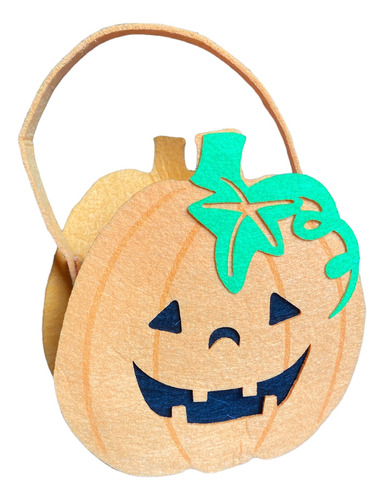 Bolsa De Recolección Dulces Halloween Calabaza Fieltro