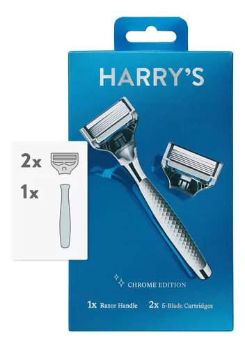 Harry's Razors for Men - Juego de maquinilla de afeitar para hombre con 5  recambios de cuchillas de afeitar, cubierta de hoja de viaje, gel de