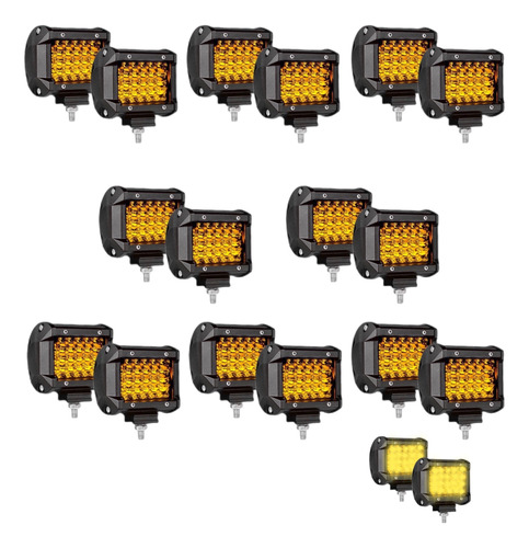 16pz Faros 24 Led Auxiliar Dually Con Fija 4x4 72w Ambar