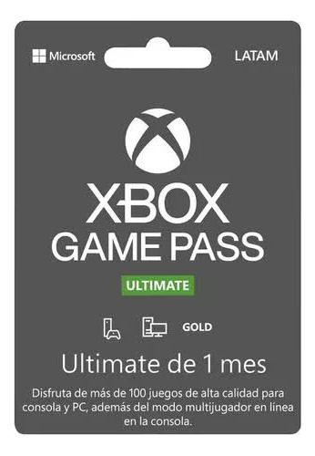 Xbox Game Pass Ultimate (por 1 Mes De Gold Y Game Pass)