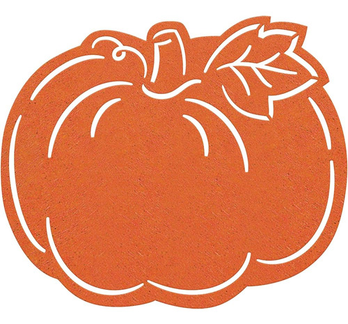 Mantel Individual De Fieltro De Calabaza Naranja Vibrante (1