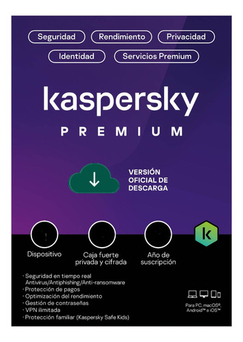 Kaspersky Orig. Premium + Soport Prior 3-disp.+2-kpm 1 Año