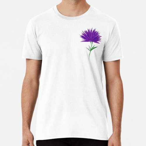 Remera  Hermosa Flor Morada Minimalista Algodon Premium