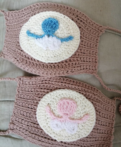 Sobretapabocas Tapaboca Tejido Bebe Niños Niñas Crochet 