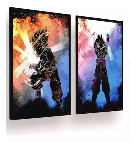 Quadro decorativo poster Goku preto e branco desenho