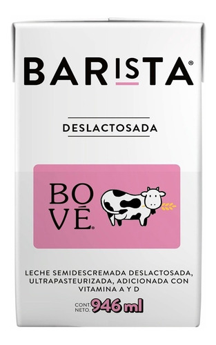 Leche Semidescremada Deslactosada Bové Barista 946 Ml