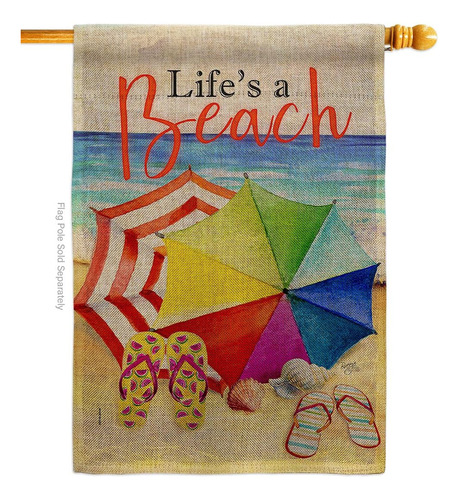 Breeze Decor Lifes A Beach Arpillera Casa Bandera Costera Al