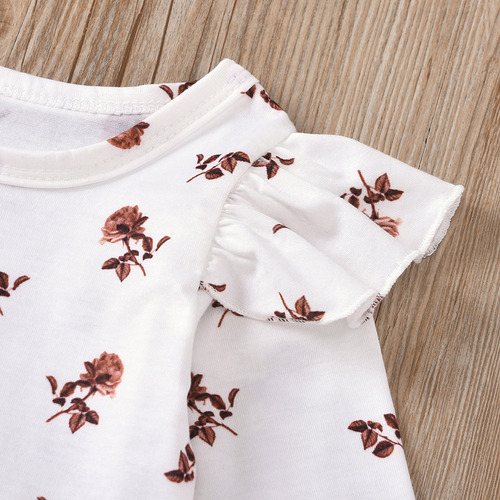 Conjunto De Trajes Tipo Mameluco Con Estampado De Flores Par
