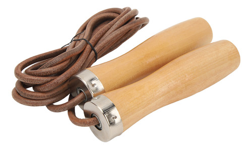 Jump Rope, Mango De Madera De Piel De Vaca, Portátil, Muy Ef