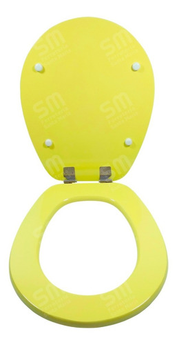 Asiento Inodoro Laqueado Inox. Compatible C/ Pilar Amarillo