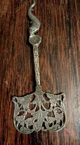 Comprar Antigua Cucharita Para Servir De Plata Labrada