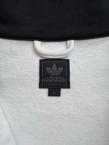 Campera Adidas Con Cierre Blanca Con Detalles Negros (Usado)