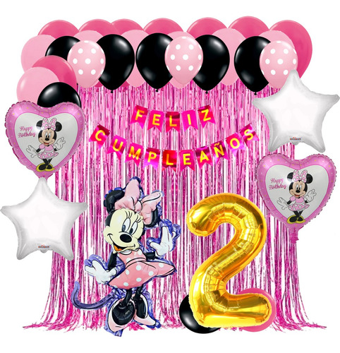 Kit Globos Mimi Minnie Mouse Decoración Cumpleaños Birthday