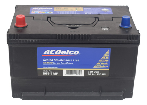 Bateria  Acdelco 80ah S65-7 Mf Positivo Izquierdo