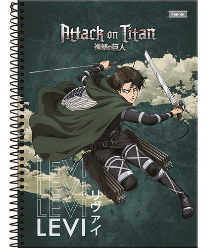 Caderno 10x1 Capa Dura Attack On Titan 160fls Pct Com 04