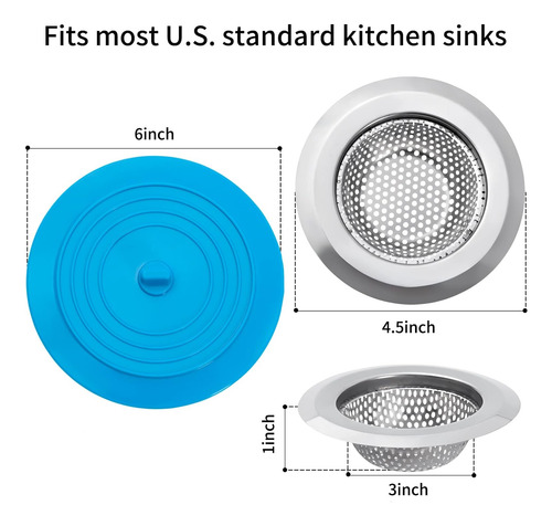 Kit De Tapón De Desagüe Y Colador Fregadero De Cocina...