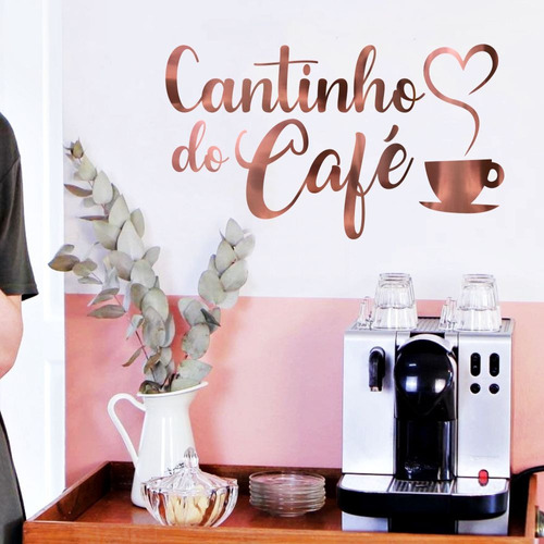 Adesivo Pequeno Cantinho Do Café Rose Gold