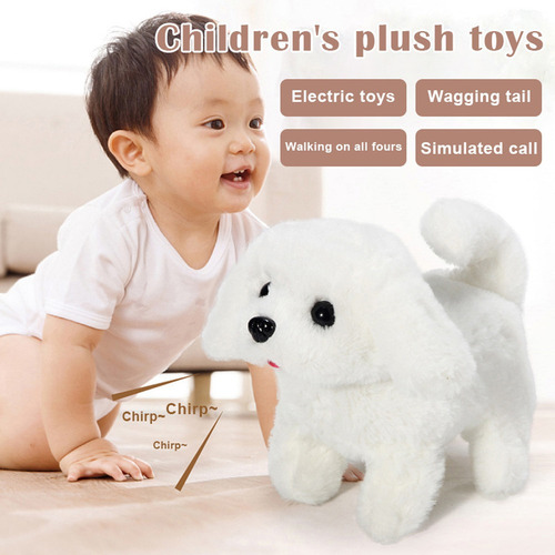 .. Juguete De Peluche De Perro Husky Eléctrico Realista