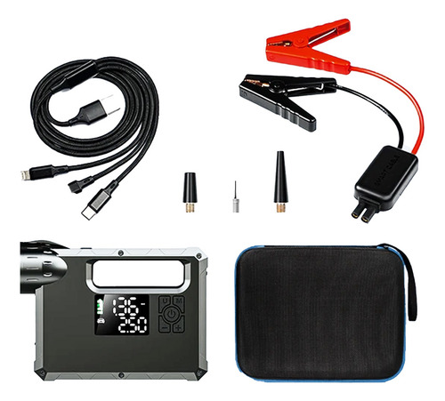 Power Bank Gadnic 10000mAh con Inflador Eléctrico 5 en 1 Portátil