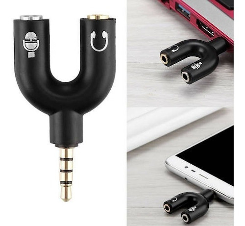 Divisor Sonido Microfono Audifono Adaptador 3.5 Mm Audio Pc