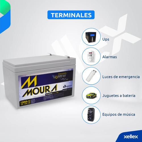 Batería Recargable Sellada 12v 12ah Moura 12mva12 Ups Alarma
