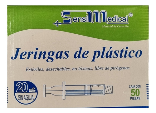 Jeringas De Plástico 20 Ml 50 Piezas
