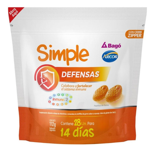 Simple Defensas Sistema Inmune Doy Pack 28 Pastillas De Goma