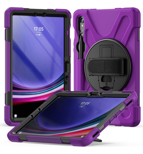 Funda Giratoria Morada Para Samsung Galaxy Tab S9/s8/s7