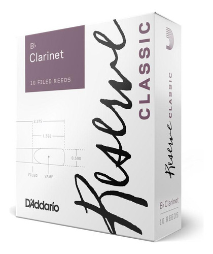 Palheta Clarineta Bb 2.0 (10 Peças) D'addario Reserv Classic