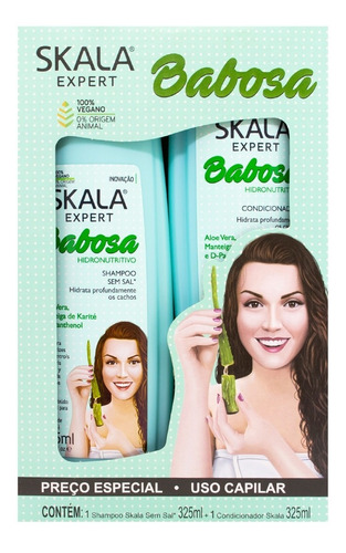 Skala Babosa Shampoo Acondicionador Aloe Vera Vegano Pelo