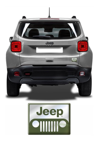 Aplique Adesivo Emblema Jeep Renegade Resinado Cromado Res08